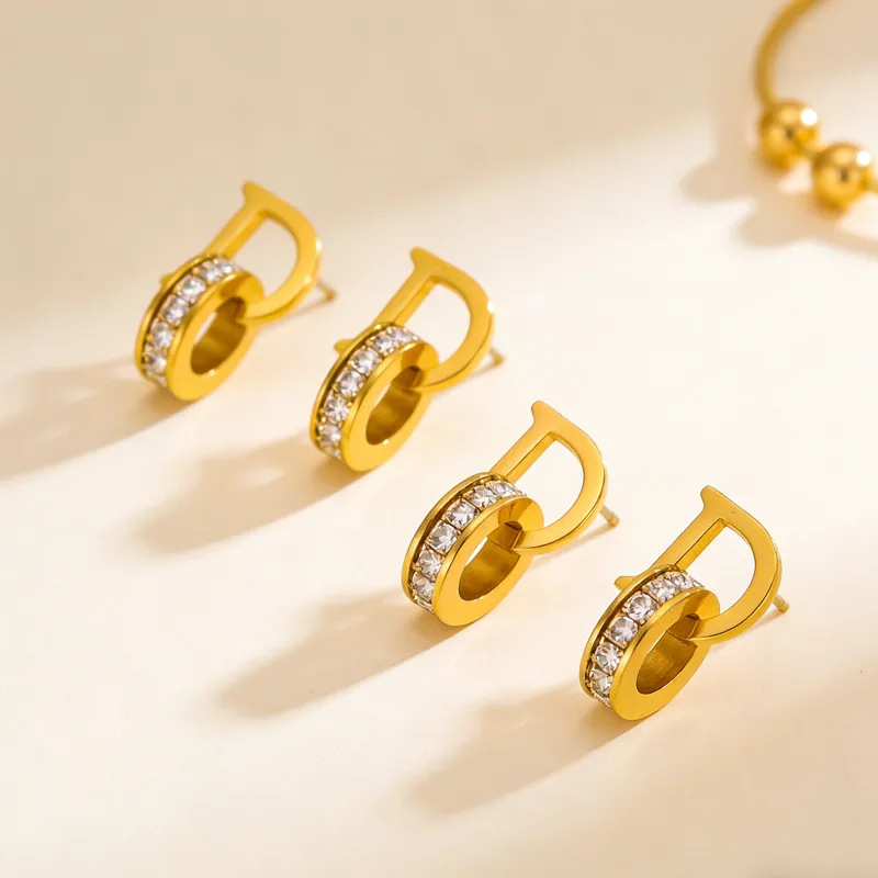 D-shaped Double Ring Earrings